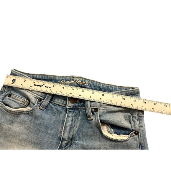 Universal Thread Tapered Leg Jeans Slim Fit Distressed Acid Wash Blue Size 4/27R - Picture 5 of 10